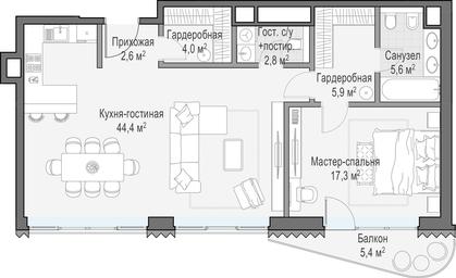 1-BD Apartment Sale, 82.9 sq. m. at Lavrushinskiy, Lavrushinsky Lane, 11к1, Moscow, Russia #4