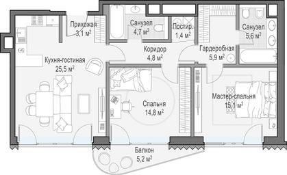 1-BD Apartment Sale, 82.8平方米 at Lavrushinskiy, Lavrushinsky Lane, 11к1, Moscow, Russia #2 1-BD Apartment Sale, 82.8平方米 at Lavrushinskiy, Lavrushinsky Lane, 11к1, Moscow, Russia #2