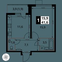 1-BD Apartment Sale, 41.6 sq. m. at Pervy Yuzhny, zhiloy kompleks Pervy Yuzhny, Leninskiy City District, Moscow Region, Russia #2 1-BD Apartment Sale, 41.6 sq. m. at Pervy Yuzhny, zhiloy kompleks Pervy Yuzhny, Leninskiy City District, Moscow Region, Russia #2