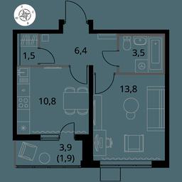 1-BD Apartment Sale, 37.9 sq. m. at Pervy Yuzhny, zhiloy kompleks Pervy Yuzhny, Leninskiy City District, Moscow Region, Russia #3