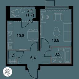 1-BD Apartment Sale, 37.7平方米 at Pervy Yuzhny, zhiloy kompleks Pervy Yuzhny, Leninskiy City District, Moscow Region, Russia #3 1-BD Apartment Sale, 37.7平方米 at Pervy Yuzhny, zhiloy kompleks Pervy Yuzhny, Leninskiy City District, Moscow Region, Russia #3