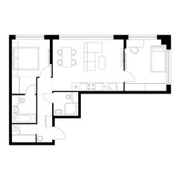 2-BD Apartment Sale, 59.4 sq. m. at Kutuzovskiy Kvartal, Ivana Franko Street, 20к1, Moscow, Russia #2