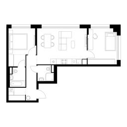 2-BD Apartment Sale, 59.4 sq. m. at Kutuzovskiy Kvartal, Ivana Franko Street, 20к1, Moscow, Russia #3