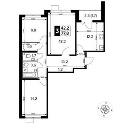 3-BD Apartment Sale, 77.7平方米 at Pervyi Lermontovskiy, zhiloy kompleks 1-y Lermontovskiy, Lyubertsy, Moscow Region, Russia #2 3-BD Apartment Sale, 77.7平方米 at Pervyi Lermontovskiy, zhiloy kompleks 1-y Lermontovskiy, Lyubertsy, Moscow Region, Russia #2