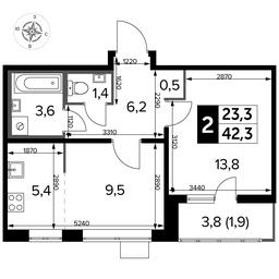 2-BD Apartment Sale, 42.3 sq. m. at Pervyi Lermontovskiy, zhiloy kompleks 1-y Lermontovskiy, Lyubertsy, Moscow Region, Russia #2 2-BD Apartment Sale, 42.3 sq. m. at Pervyi Lermontovskiy, zhiloy kompleks 1-y Lermontovskiy, Lyubertsy, Moscow Region, Russia #2