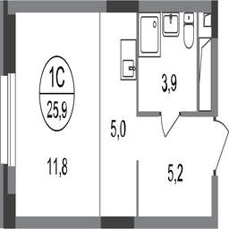Apartment Sale, 25.9 sq. m. at Pervyi Moskovskiy, ulitsa Bianki, 1, Moskovskiy, Moscow, Russia #2