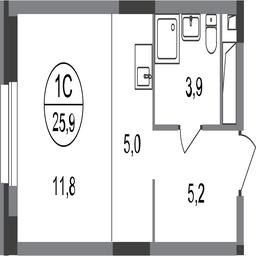 Apartment Sale, 25.9平方米 at Pervyi Moskovskiy, ulitsa Bianki, 1, Moskovskiy, Moscow, Russia #2 Apartment Sale, 25.9平方米 at Pervyi Moskovskiy, ulitsa Bianki, 1, Moskovskiy, Moscow, Russia #2