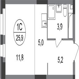 Apartment Sale, 25.9 sq. m. at Pervyi Moskovskiy, ulitsa Bianki, 1, Moskovskiy, Moscow, Russia #2 Apartment Sale, 25.9 sq. m. at Pervyi Moskovskiy, ulitsa Bianki, 1, Moskovskiy, Moscow, Russia #2