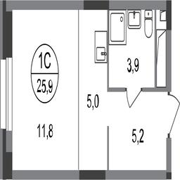 Apartment Sale, 25.9平方米 at Pervyi Moskovskiy, ulitsa Bianki, 1, Moskovskiy, Moscow, Russia #2 Apartment Sale, 25.9平方米 at Pervyi Moskovskiy, ulitsa Bianki, 1, Moskovskiy, Moscow, Russia #2