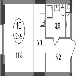 Apartment Sale, 25.9平方米 at Pervyi Moskovskiy, ulitsa Bianki, 1, Moskovskiy, Moscow, Russia #2 Apartment Sale, 25.9平方米 at Pervyi Moskovskiy, ulitsa Bianki, 1, Moskovskiy, Moscow, Russia #2