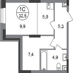 Apartment Sale, 32.5 sq. m. at Pervyi Moskovskiy, ulitsa Bianki, 1, Moskovskiy, Moscow, Russia #2 Apartment Sale, 32.5 sq. m. at Pervyi Moskovskiy, ulitsa Bianki, 1, Moskovskiy, Moscow, Russia #2