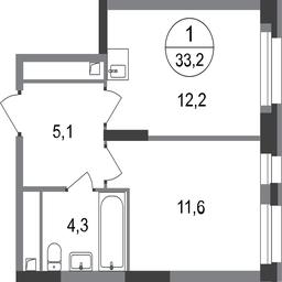 Apartment Sale, 33.2 sq. m. at Pervyi Moskovskiy, ulitsa Bianki, 1, Moskovskiy, Moscow, Russia #2