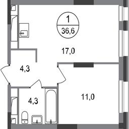 Apartment Sale, 36.6 sq. m. at Pervyi Moskovskiy, ulitsa Bianki, 1, Moskovskiy, Moscow, Russia #2 Apartment Sale, 36.6 sq. m. at Pervyi Moskovskiy, ulitsa Bianki, 1, Moskovskiy, Moscow, Russia #2