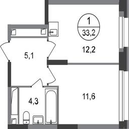 Apartment Sale, 33.2 sq. m. at Pervyi Moskovskiy, ulitsa Bianki, 1, Moskovskiy, Moscow, Russia #2
