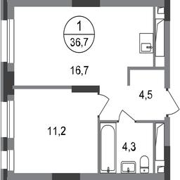 Apartment Sale, 36.7 sq. m. at Pervyi Moskovskiy, ulitsa Bianki, 1, Moskovskiy, Moscow, Russia #2 Apartment Sale, 36.7 sq. m. at Pervyi Moskovskiy, ulitsa Bianki, 1, Moskovskiy, Moscow, Russia #2