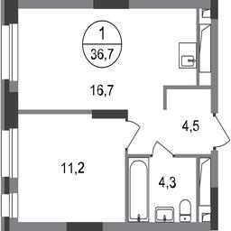 Apartment Sale, 36.7 sq. m. at Pervyi Moskovskiy, ulitsa Bianki, 1, Moskovskiy, Moscow, Russia #2 Apartment Sale, 36.7 sq. m. at Pervyi Moskovskiy, ulitsa Bianki, 1, Moskovskiy, Moscow, Russia #2
