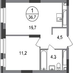 Apartment Sale, 36.7 sq. m. at Pervyi Moskovskiy, ulitsa Bianki, 1, Moskovskiy, Moscow, Russia #2 Apartment Sale, 36.7 sq. m. at Pervyi Moskovskiy, ulitsa Bianki, 1, Moskovskiy, Moscow, Russia #2
