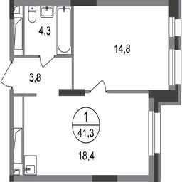 Apartment Sale, 41.3 sq. m. at Pervyi Moskovskiy, ulitsa Bianki, 1, Moskovskiy, Moscow, Russia #2 Apartment Sale, 41.3 sq. m. at Pervyi Moskovskiy, ulitsa Bianki, 1, Moskovskiy, Moscow, Russia #2