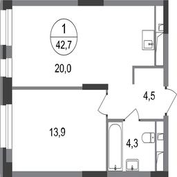 Apartment Sale, 42.7平方米 at Pervyi Moskovskiy, ulitsa Bianki, 1, Moskovskiy, Moscow, Russia #2 Apartment Sale, 42.7平方米 at Pervyi Moskovskiy, ulitsa Bianki, 1, Moskovskiy, Moscow, Russia #2