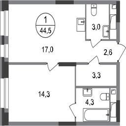 Apartment Sale, 44.5 sq. m. at Pervyi Moskovskiy, ulitsa Bianki, 1, Moskovskiy, Moscow, Russia #2 Apartment Sale, 44.5 sq. m. at Pervyi Moskovskiy, ulitsa Bianki, 1, Moskovskiy, Moscow, Russia #2