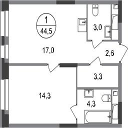 Apartment Sale, 44.5平方米 at Pervyi Moskovskiy, ulitsa Bianki, 1, Moskovskiy, Moscow, Russia #2 Apartment Sale, 44.5平方米 at Pervyi Moskovskiy, ulitsa Bianki, 1, Moskovskiy, Moscow, Russia #2