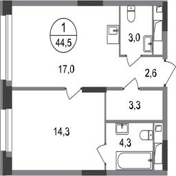Apartment Sale, 44.5 sq. m. at Pervyi Moskovskiy, ulitsa Bianki, 1, Moskovskiy, Moscow, Russia #2 Apartment Sale, 44.5 sq. m. at Pervyi Moskovskiy, ulitsa Bianki, 1, Moskovskiy, Moscow, Russia #2