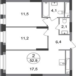 2-BD Apartment Sale, 52.8 sq. m. at Pervyi Moskovskiy, ulitsa Bianki, 1, Moskovskiy, Moscow, Russia #2 2-BD Apartment Sale, 52.8 sq. m. at Pervyi Moskovskiy, ulitsa Bianki, 1, Moskovskiy, Moscow, Russia #2