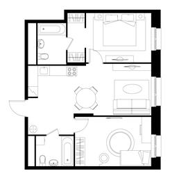 2-BD Apartment Sale, 64.1 sq. m. at Pervyi Moskovskiy, ulitsa Bianki, 1, Moskovskiy, Moscow, Russia #3