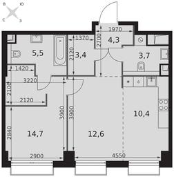 2-BD Apartment Sale, 54.6平方米 at Sydney City, Shenogina Street, 2, Moscow, Russia #4