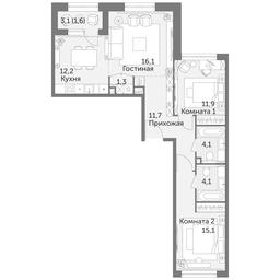 3-BD Apartment Sale, 78.1 sq. m. at Rezhisser, Vilgelma Pika Street, 3, Moscow, Russia #3