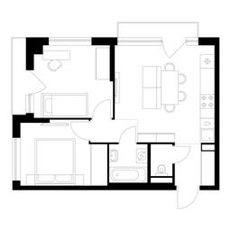 2-BD Apartment Sale, 49.8平方米 at Kutuzovskiy Kvartal, Ivana Franko Street, 20к1, Moscow, Russia #3 2-BD Apartment Sale, 49.8平方米 at Kutuzovskiy Kvartal, Ivana Franko Street, 20к1, Moscow, Russia #3