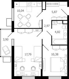 2-BD Apartment Sale, 53.1 sq. m. at Desyatka, Molodyozhnaya Street, 8, Ramenskoye, Moscow Region, Russia #3 2-BD Apartment Sale, 53.1 sq. m. at Desyatka, Molodyozhnaya Street, 8, Ramenskoye, Moscow Region, Russia #3