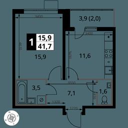 1-BD Apartment Sale, 41.7 sq. m. at Pervy Yuzhny, zhiloy kompleks Pervy Yuzhny, Leninskiy City District, Moscow Region, Russia #2 1-BD Apartment Sale, 41.7 sq. m. at Pervy Yuzhny, zhiloy kompleks Pervy Yuzhny, Leninskiy City District, Moscow Region, Russia #2