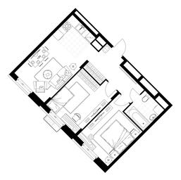 2-BD Apartment Sale, 57.5平方米 at Rezidentsii Skolkovo, Kashtanovaya ulitsa, 1, rabochiy posyolok Zarechye, Odintsovskiy City District, Moscow Region, Russia #4