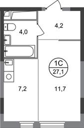 Apartment Sale, 27.1平方米 at Peredelkino Blizhnee, Korneya Chukovskogo Street, 1, Vnukovskoye Settlement, Moscow, Russia #2