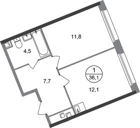 Apartment Sale, 36.1 sq. m. at Peredelkino Blizhnee, Korneya Chukovskogo Street, 1, Vnukovskoye Settlement, Moscow, Russia #2 Apartment Sale, 36.1 sq. m. at Peredelkino Blizhnee, Korneya Chukovskogo Street, 1, Vnukovskoye Settlement, Moscow, Russia #2