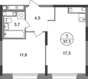 Apartment Sale, 37.3平方米 at Peredelkino Blizhnee, Korneya Chukovskogo Street, 1, Vnukovskoye Settlement, Moscow, Russia #2