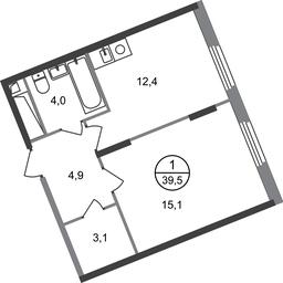 Apartment Sale, 39.5 sq. m. at Peredelkino Blizhnee, Korneya Chukovskogo Street, 1, Vnukovskoye Settlement, Moscow, Russia #2