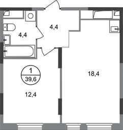 Apartment Sale, 39.6 sq. m. at Peredelkino Blizhnee, Korneya Chukovskogo Street, 1, Vnukovskoye Settlement, Moscow, Russia #2 Apartment Sale, 39.6 sq. m. at Peredelkino Blizhnee, Korneya Chukovskogo Street, 1, Vnukovskoye Settlement, Moscow, Russia #2