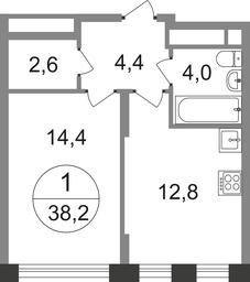 Apartment Sale, 38.2 sq. m. at Peredelkino Blizhnee, Korneya Chukovskogo Street, 1, Vnukovskoye Settlement, Moscow, Russia #2 Apartment Sale, 38.2 sq. m. at Peredelkino Blizhnee, Korneya Chukovskogo Street, 1, Vnukovskoye Settlement, Moscow, Russia #2