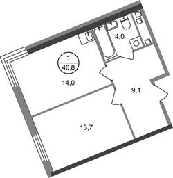 Apartment Sale, 40.8 sq. m. at Peredelkino Blizhnee, Korneya Chukovskogo Street, 1, Vnukovskoye Settlement, Moscow, Russia #2