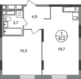 Apartment Sale, 42.2 sq. m. at Peredelkino Blizhnee, Korneya Chukovskogo Street, 1, Vnukovskoye Settlement, Moscow, Russia #2 Apartment Sale, 42.2 sq. m. at Peredelkino Blizhnee, Korneya Chukovskogo Street, 1, Vnukovskoye Settlement, Moscow, Russia #2