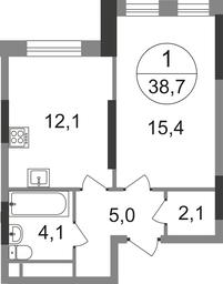 Apartment Sale, 38.7平方米 at Peredelkino Blizhnee, Korneya Chukovskogo Street, 1, Vnukovskoye Settlement, Moscow, Russia #2 Apartment Sale, 38.7平方米 at Peredelkino Blizhnee, Korneya Chukovskogo Street, 1, Vnukovskoye Settlement, Moscow, Russia #2
