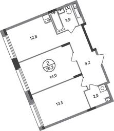 2-BD Apartment Sale, 56.2 sq. m. at Peredelkino Blizhnee, Korneya Chukovskogo Street, 1, Vnukovskoye Settlement, Moscow, Russia #2 2-BD Apartment Sale, 56.2 sq. m. at Peredelkino Blizhnee, Korneya Chukovskogo Street, 1, Vnukovskoye Settlement, Moscow, Russia #2