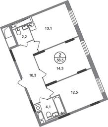 2-BD Apartment Sale, 56.5 sq. m. at Peredelkino Blizhnee, Korneya Chukovskogo Street, 1, Vnukovskoye Settlement, Moscow, Russia #2 2-BD Apartment Sale, 56.5 sq. m. at Peredelkino Blizhnee, Korneya Chukovskogo Street, 1, Vnukovskoye Settlement, Moscow, Russia #2