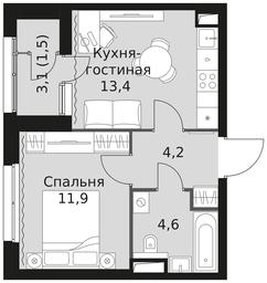 1-BD Apartment Sale, 35.6 sq. m. at Sky Garden, Stroitelny Drive, 9с6, Moscow, Russia #4