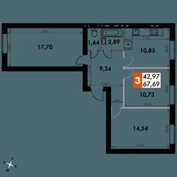 3-BD Apartment Sale, 67.5平方米 at Park Aprel, ulitsa Park Aprel, 1, Aprelevka, Naro-Fominskiy City District, Moscow Region, Russia #2 3-BD Apartment Sale, 67.5平方米 at Park Aprel, ulitsa Park Aprel, 1, Aprelevka, Naro-Fominskiy City District, Moscow Region, Russia #2