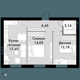 2-BD Apartment Sale, 53.1 sq. m. at Park Aprel, ulitsa Park Aprel, 1, Aprelevka, Naro-Fominskiy City District, Moscow Region, Russia #3