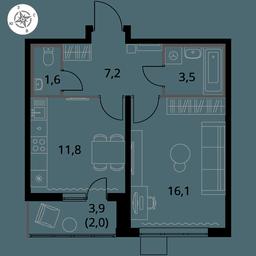 1-BD Apartment Sale, 42.2平方米 at Pervy Yuzhny, zhiloy kompleks Pervy Yuzhny, Leninskiy City District, Moscow Region, Russia #3 1-BD Apartment Sale, 42.2平方米 at Pervy Yuzhny, zhiloy kompleks Pervy Yuzhny, Leninskiy City District, Moscow Region, Russia #3
