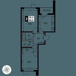 Продажа 2-комн. квартиры, 59,5 м² в ЖК «Первый Южный», жилой комплекс Первый Южный, Ленинский городской округ, Московская область, Россия #2